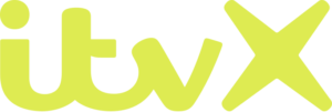 Lime green text logo spelling itvX on a transparent background.